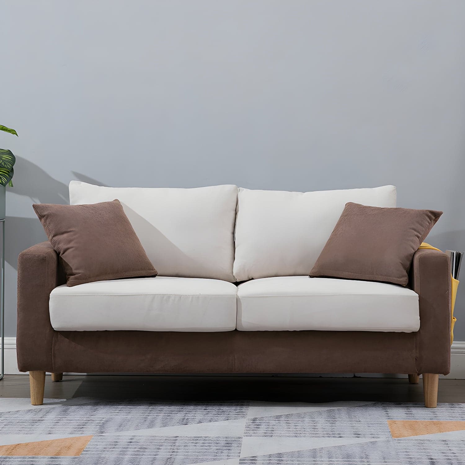 Beige Modern Farmhouse Cushions Standard Sofa 21.65"High Square Arm Sofa thumbnail 6