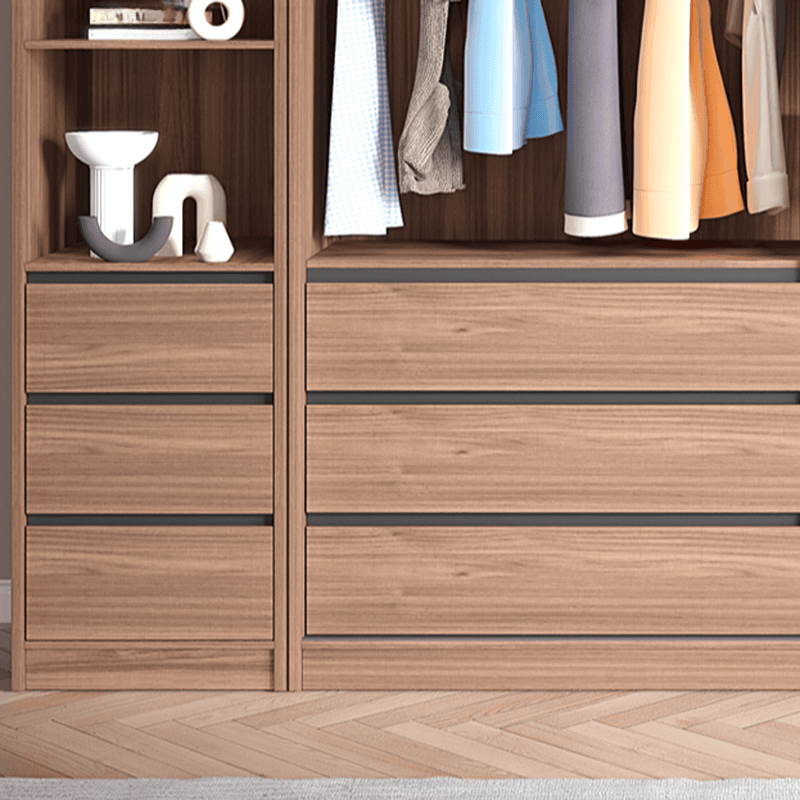 Modern Simple Style Sand Manufactured Wood Self-supporting Wardrobe with Soft Close Drawer, Interior Shelves & Soft Close Door thumbnail 9