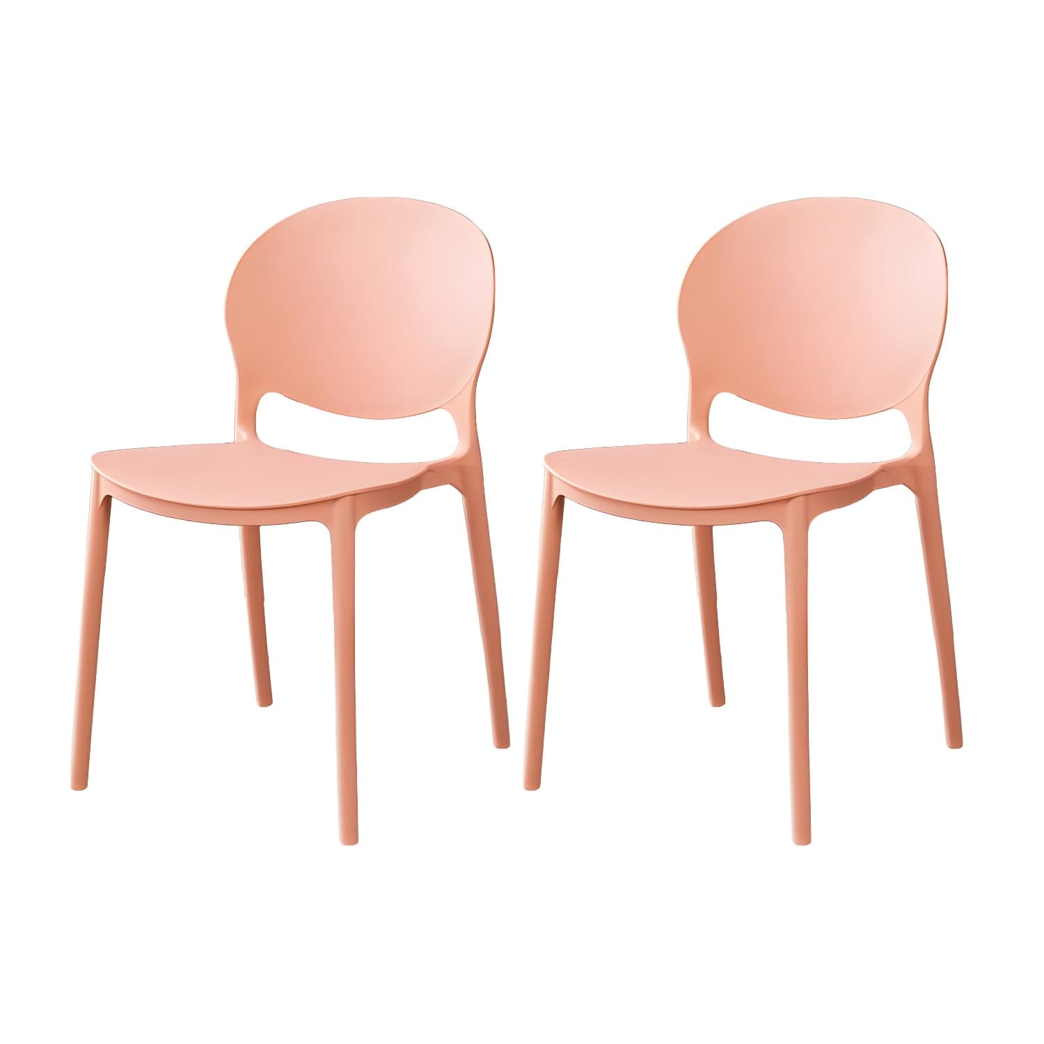 Plastic Open Back Dining Chair Indoor-Outdoor Stackable Side Chair thumbnail 6