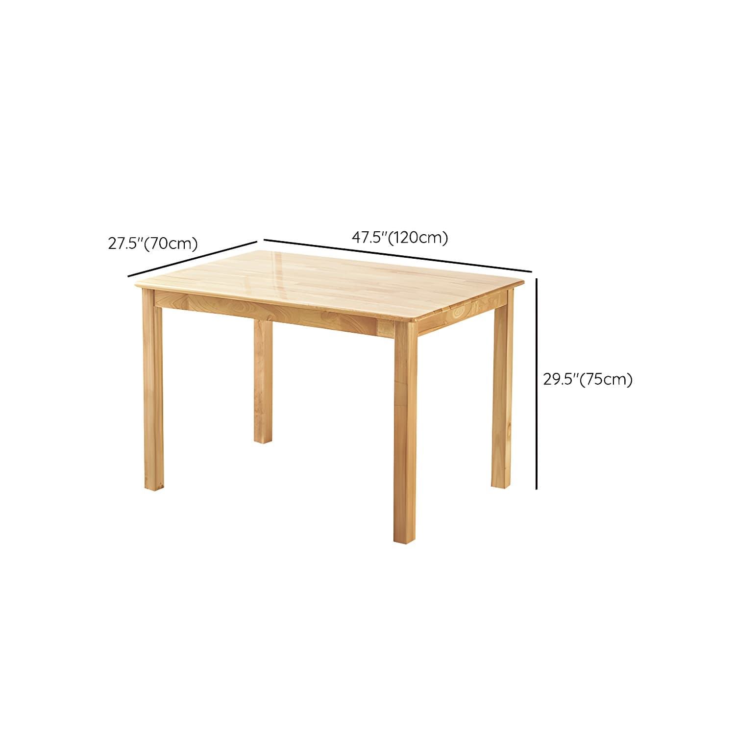 Elegant Scandinavian Natural Oak Wood Dining Table - Slim Legs, Standard Height for Kitchen & Dining thumbnail 18
