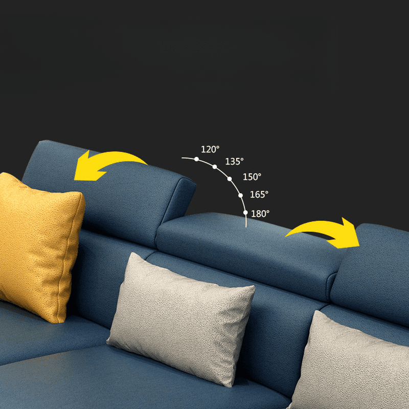 L-Shape Sofa Chaise with Left Hand Facing Orientation, Standard Foam Seat, Adjustable Headrest, and Concealed Support thumbnail 11