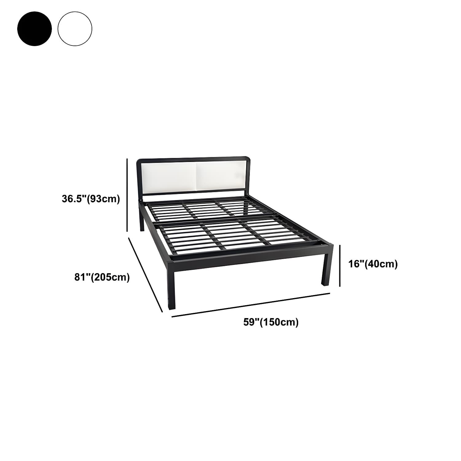 Slat Bed 36.61"H Adjustable Height with Open-Frame Upholstered Headboard thumbnail 14
