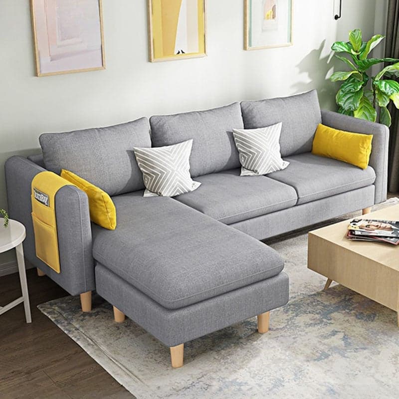 Modern Simple Style L-Shape Natural Wood Reversible Corner Sectional for Living Space thumbnail 7