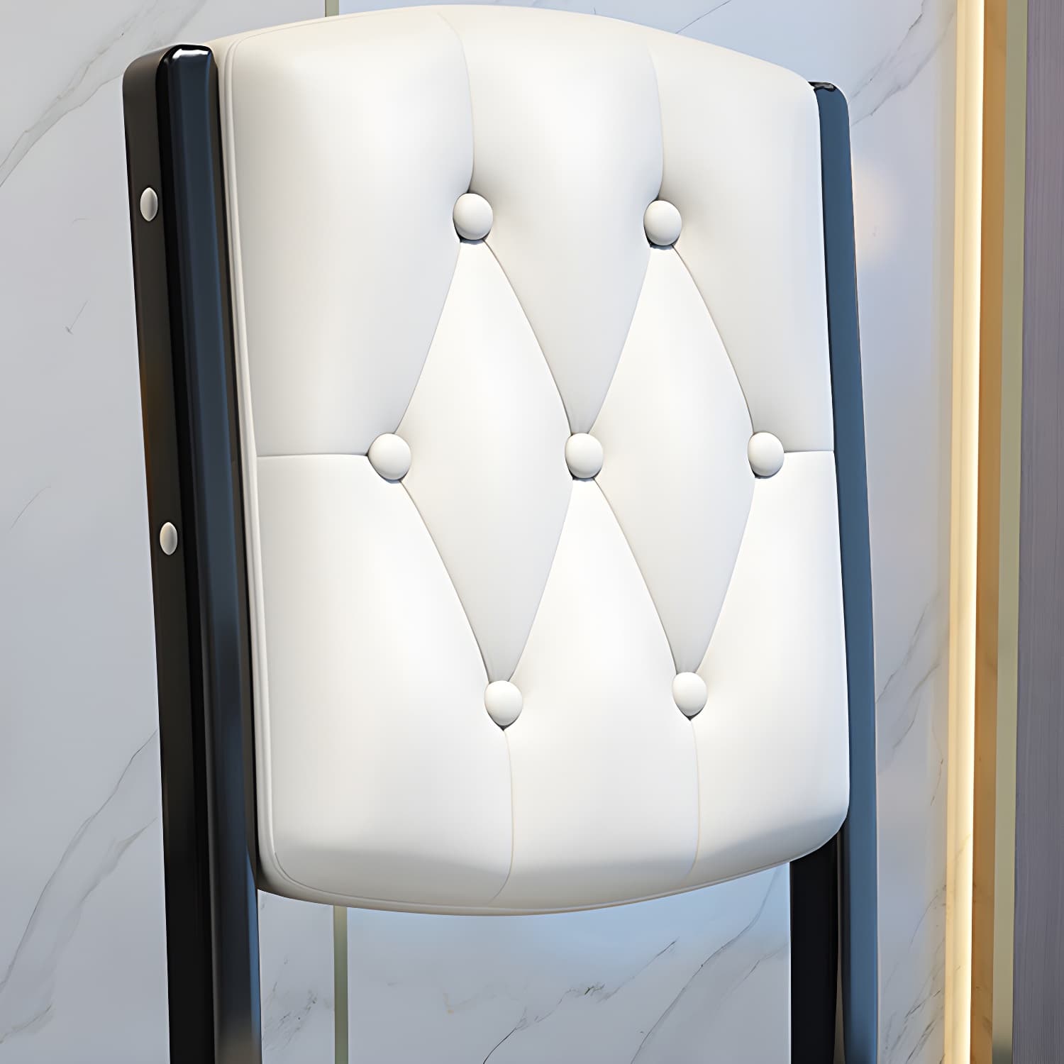 Matte Finish Leather Side Chair with Solid Wood Base for Home thumbnail 16