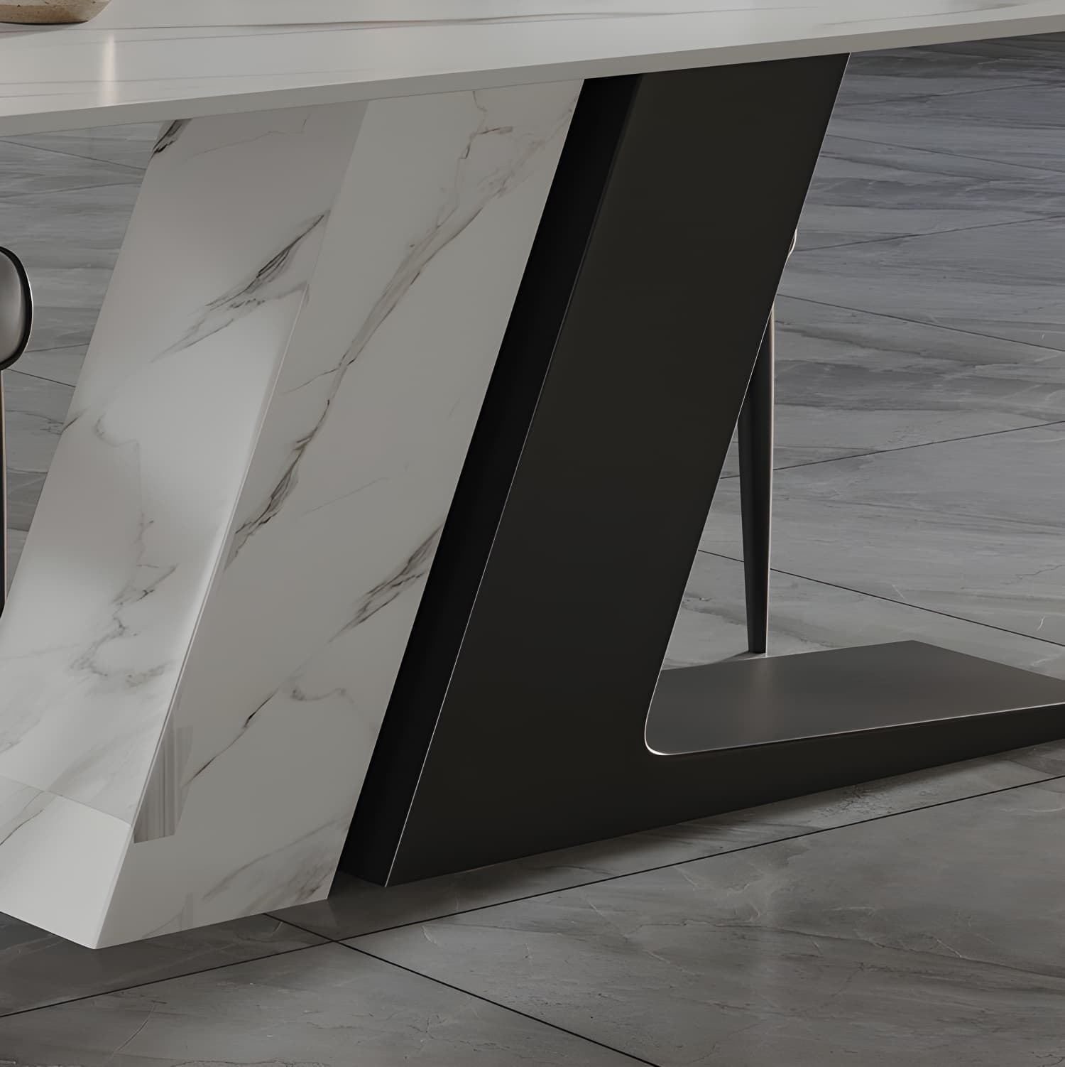 Modern Sintered Stone Top Dining Set Rectangle 1/2/5/7 Pieces Dinette Table Set in White thumbnail 9
