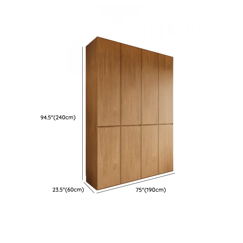 Wood Grain Minimalist Laminate Independent Wardrobe Closet with Soft Close Door, Interior Shelves, and Clothing Rod thumbnail 29