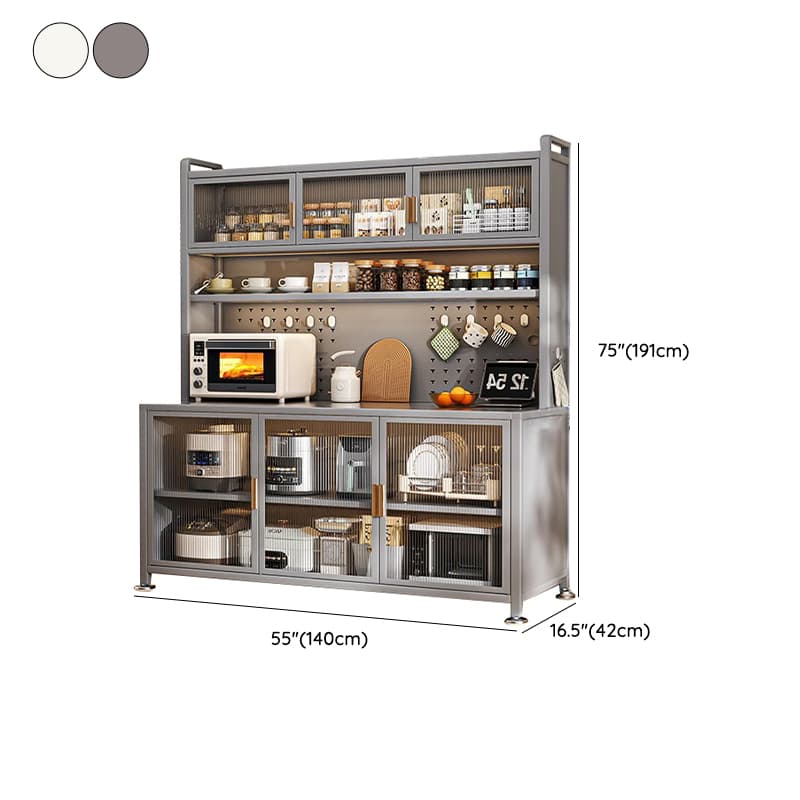 Modern Steel Sideboard Standard-Sized Open Storage Non-Adjustable Shelves thumbnail 14