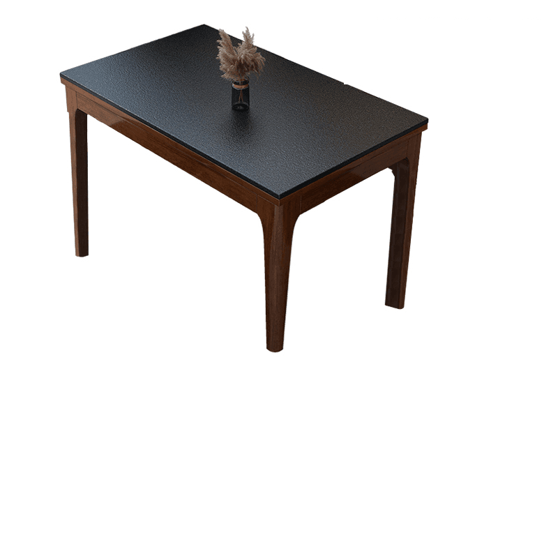 Scandinavian Rectangular Sintered Stone Dining Table Set with Four Legs Fixed Table for 4/2 People in Ink/Chalk thumbnail 9