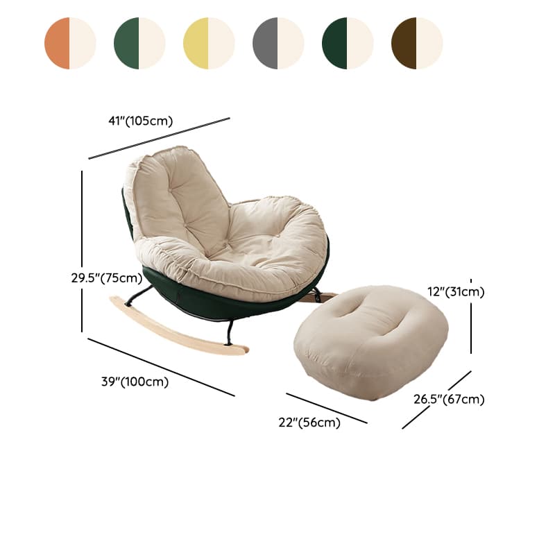 Modern Upholstered Rocking Chair - Small Height, Strongly Built Supporting 398lbs+ Weight thumbnail 18