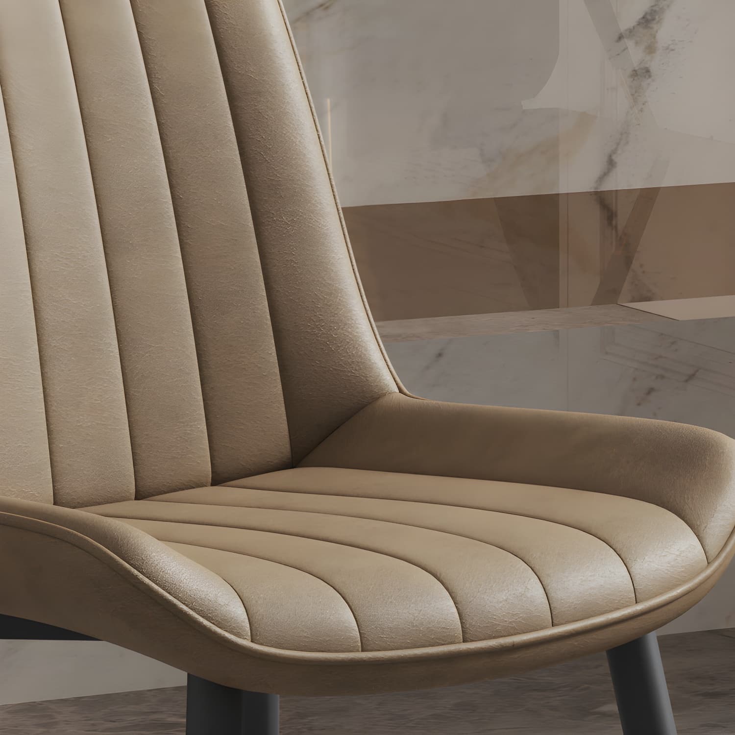 Scandinavian Study Room Leather Side Chair Matte Finish Parsons Dining Chairs thumbnail 13