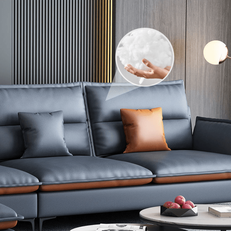 Casual Straight Stain Resistant Sofa in Dark Grey with Horizontal Orientation, Sponge Seat Fill, and Square Arm thumbnail 5