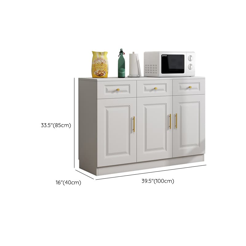 Glam White Wood Sideboard with Storage Cabinets and Included Adjustable Shelving thumbnail 11