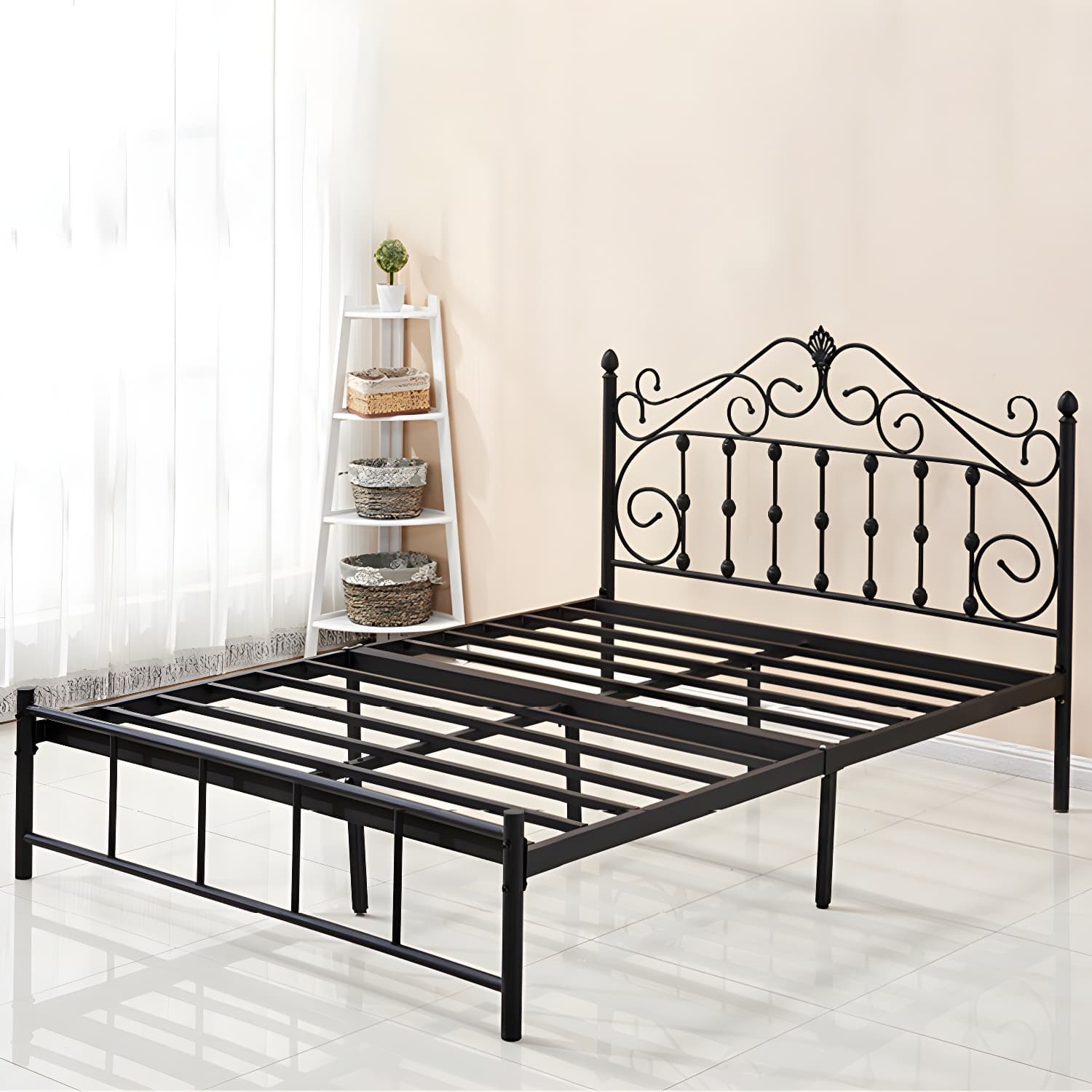 Glam Style Metal Iron Material with Headboard Gold/black/white Bed thumbnail 6