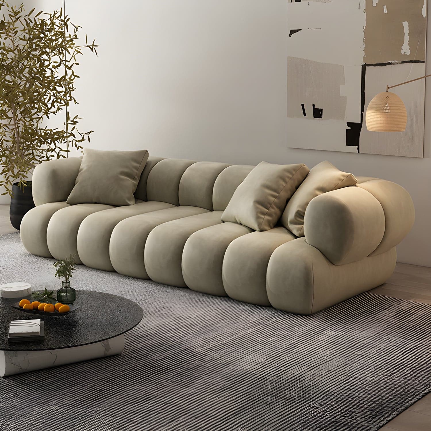 Scandinavian Green Sofa with Tuxedo Arm and Sewn Pillow Back thumbnail 5
