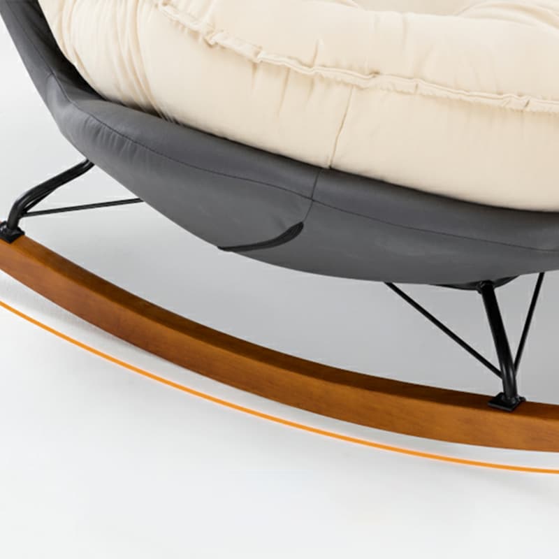 Modern Upholstered Rocking Chair - Stylish Indoor Seating with Natural Wood Legs and Tufted Design - image 13