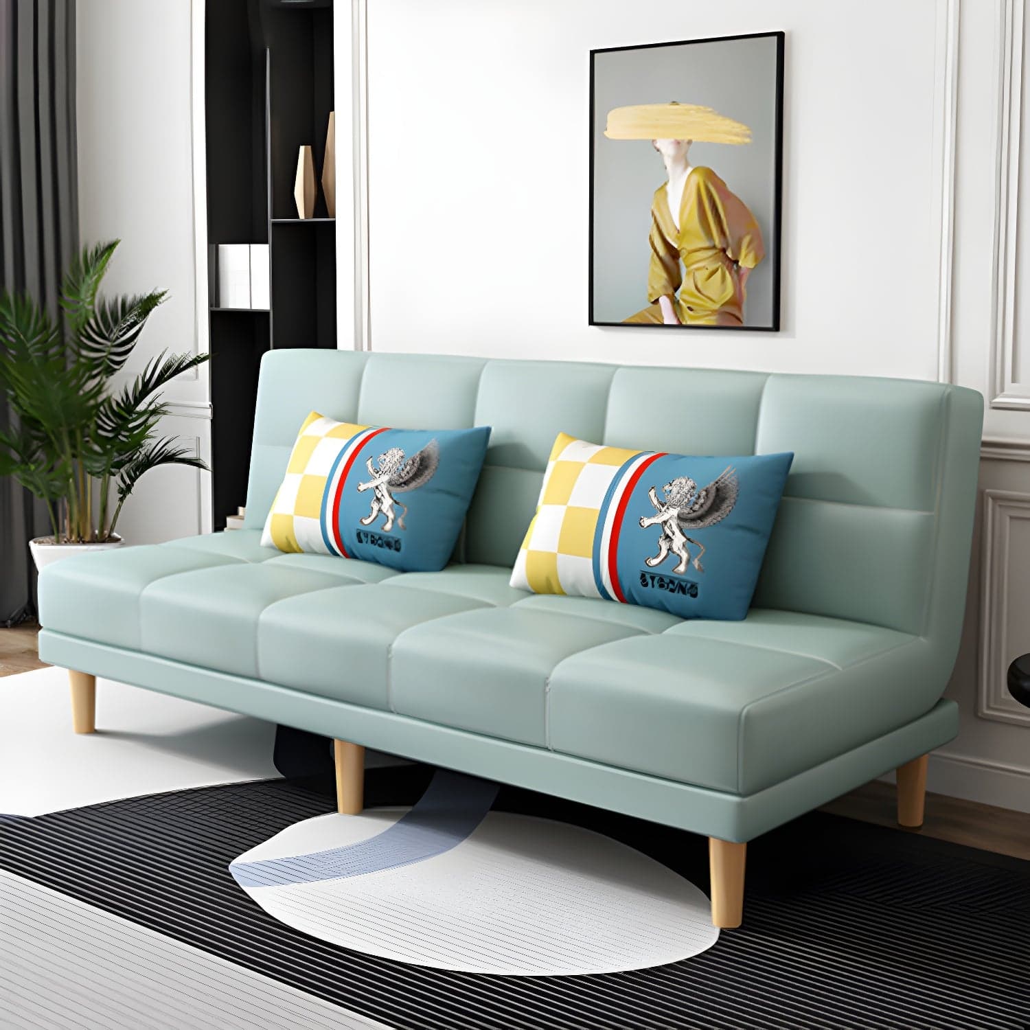 Modern Armless Settee 27.55" W Convertible Sleeper Sofa for Living Room thumbnail 7