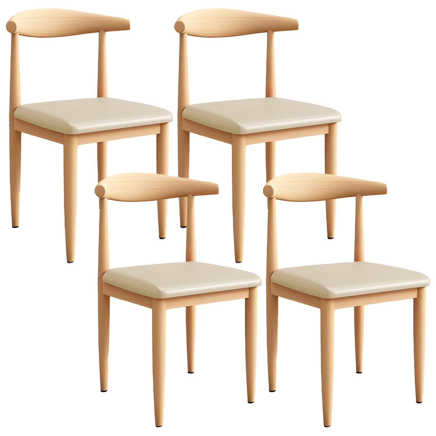 Modern Kitchen Dining Chairs Open Back Dining Chair with Metal Base thumbnail 1