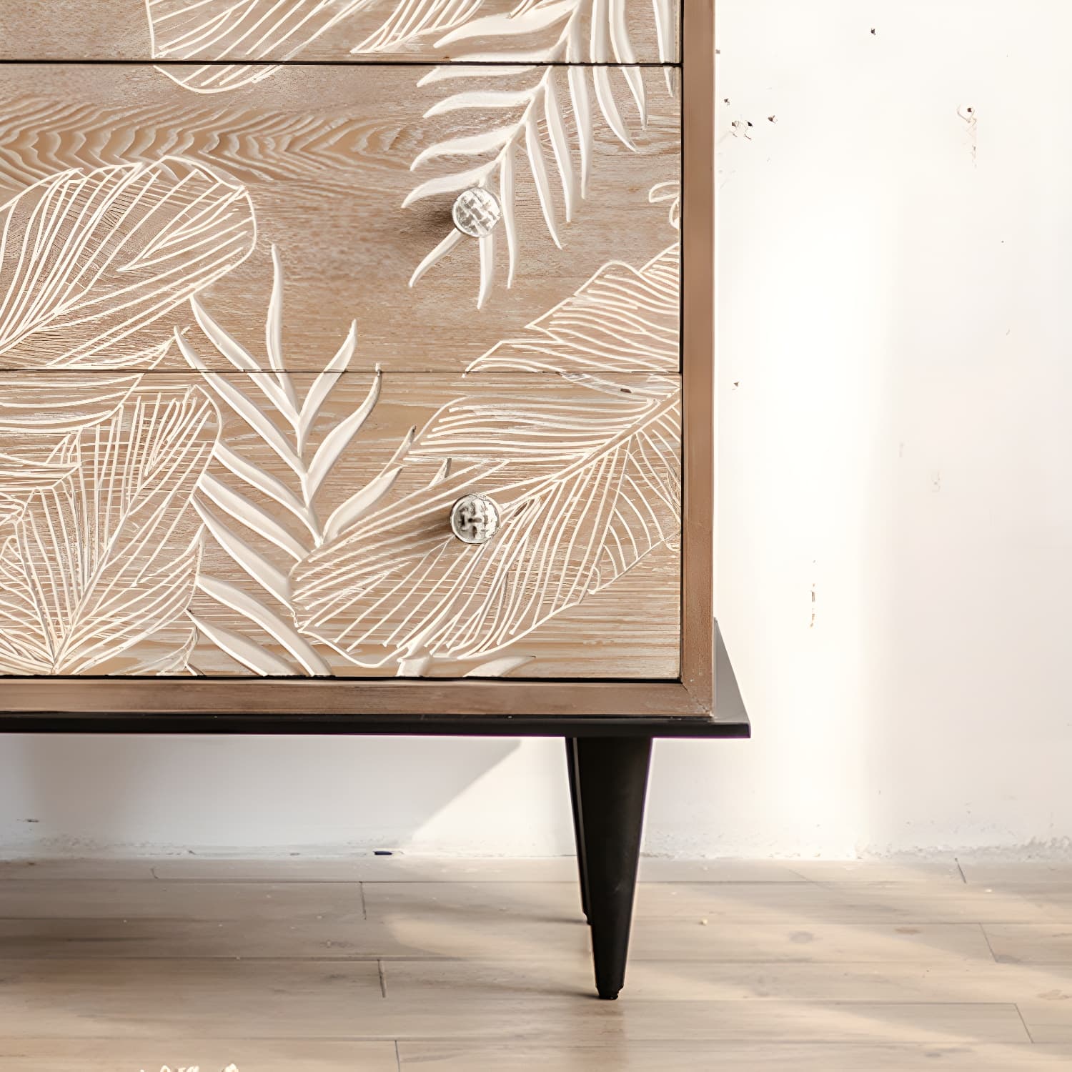 Modern Standard Storage Cabinet Solid Wood Cabinet with Drawer thumbnail 9