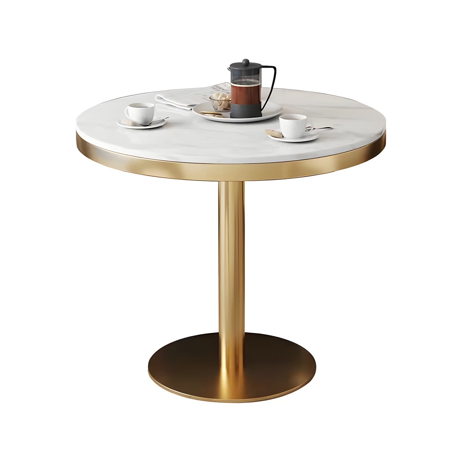 Sintered Stone Dining Table Traditional Luxury Dining Table with Gold Base thumbnail 4