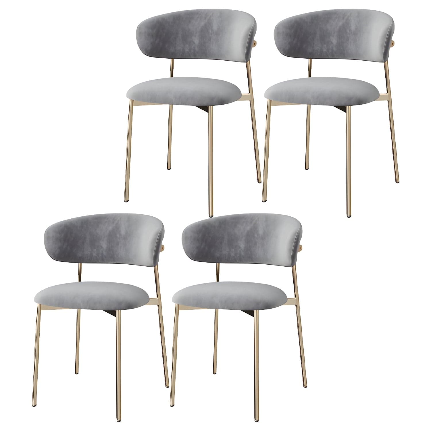 Restaurant Scandinavian Upholstered Side Chair Matte Finish Open Back Dining Chair thumbnail 6