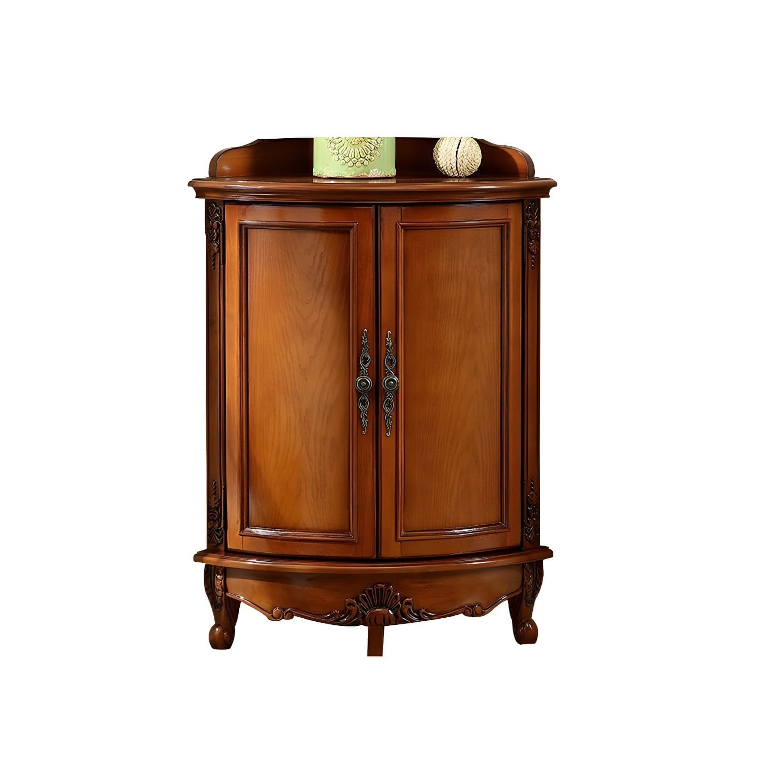 38.58"/47.24" Tall Brown Corner Cabinet , Wooden Storage Cabinet thumbnail 1