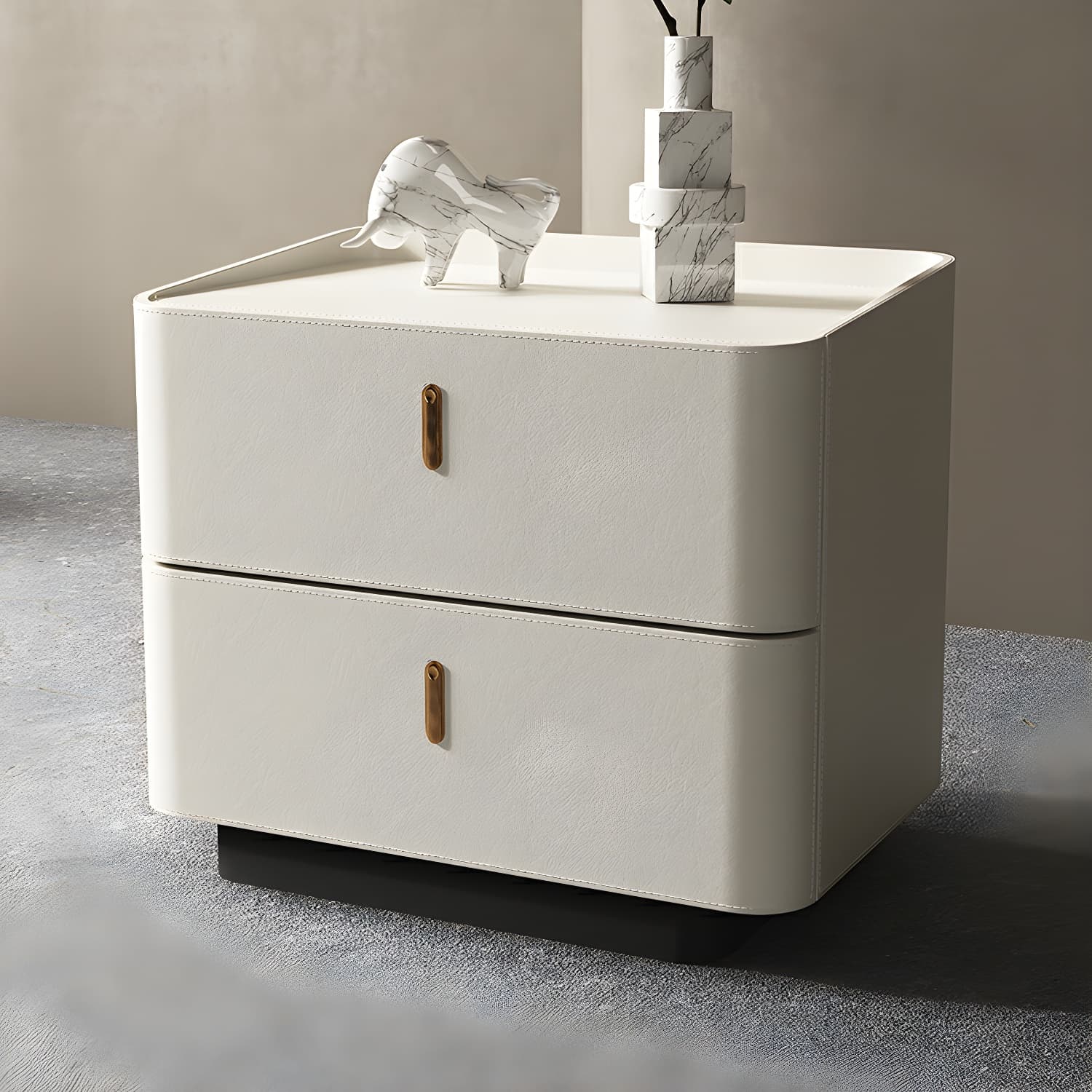 Modern Wood Grain Design Solid Wood Nightstands with Two Drawers thumbnail 7