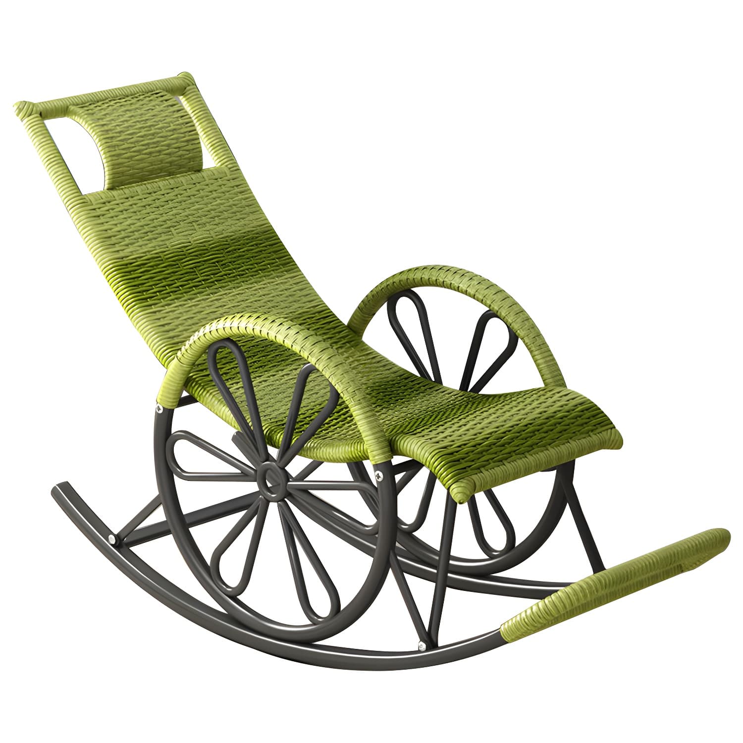 Modern Rattan Rocking Chair Woven Rope Rocker Chair for Drawing Room thumbnail 11