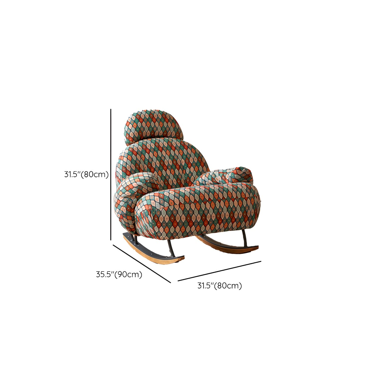 Spindle Living Room Contemporary Reclining Upholstered Rocking Accent Chair thumbnail 22