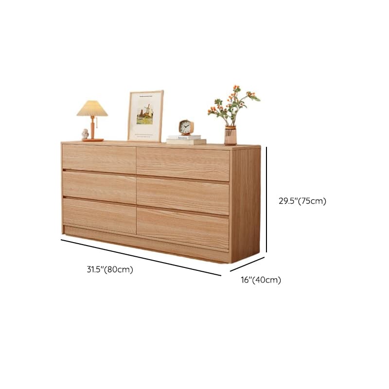 Natural Simplistic Natural Wood Double Dresser/Bachelor Chest/Lingerie Chest with 6/8/5 Drawers in Horizontal/Vertical Orientation thumbnail 8