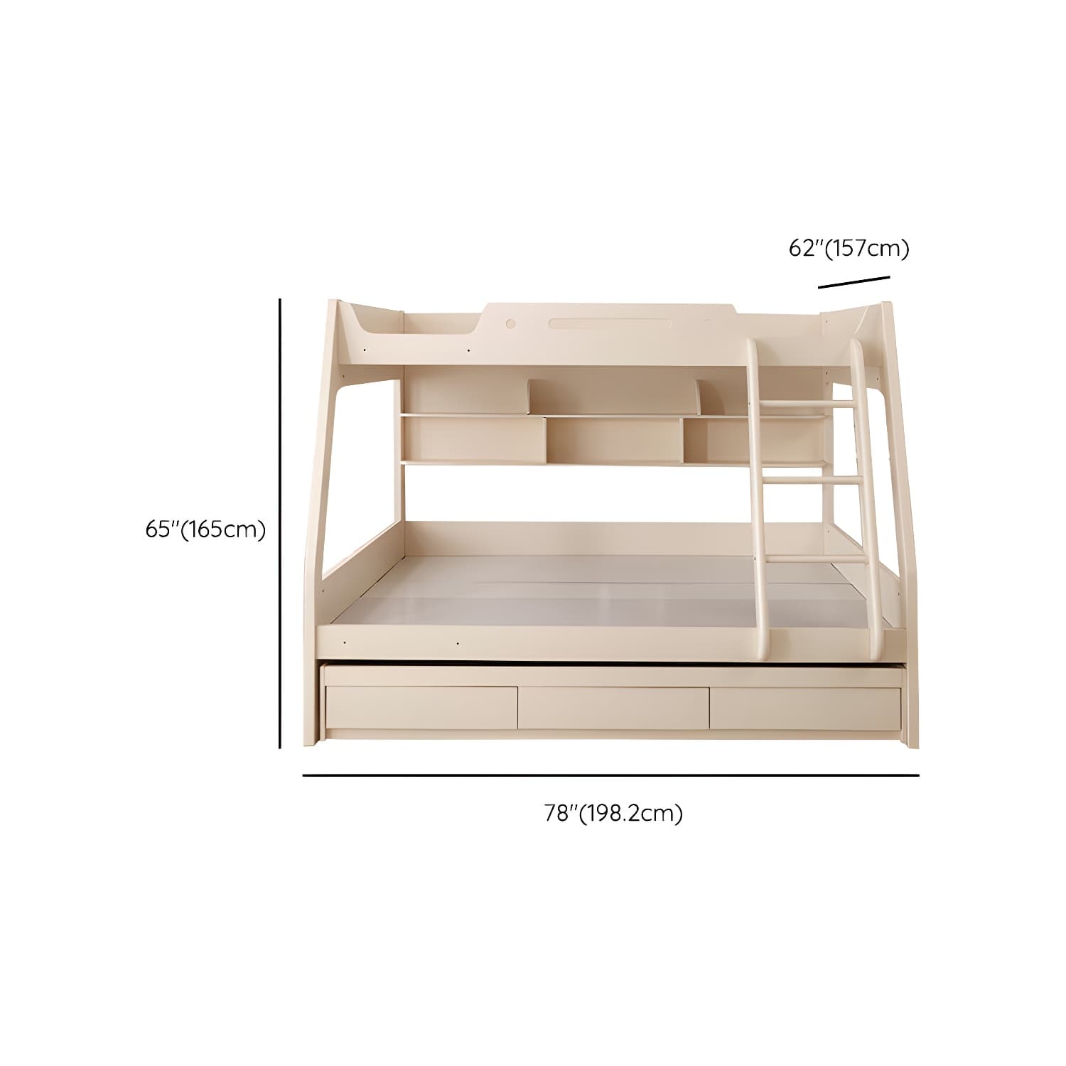 Solid Color Wood Bunk Bed Modern No Distressing Mattress Included Bunk Bed thumbnail 19