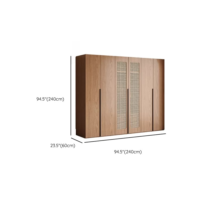 Cocoa Art Deco Self-supporting Cabinet Armoire with Soft Close Drawer, Interior Shelves, and Hanging Rod thumbnail 27