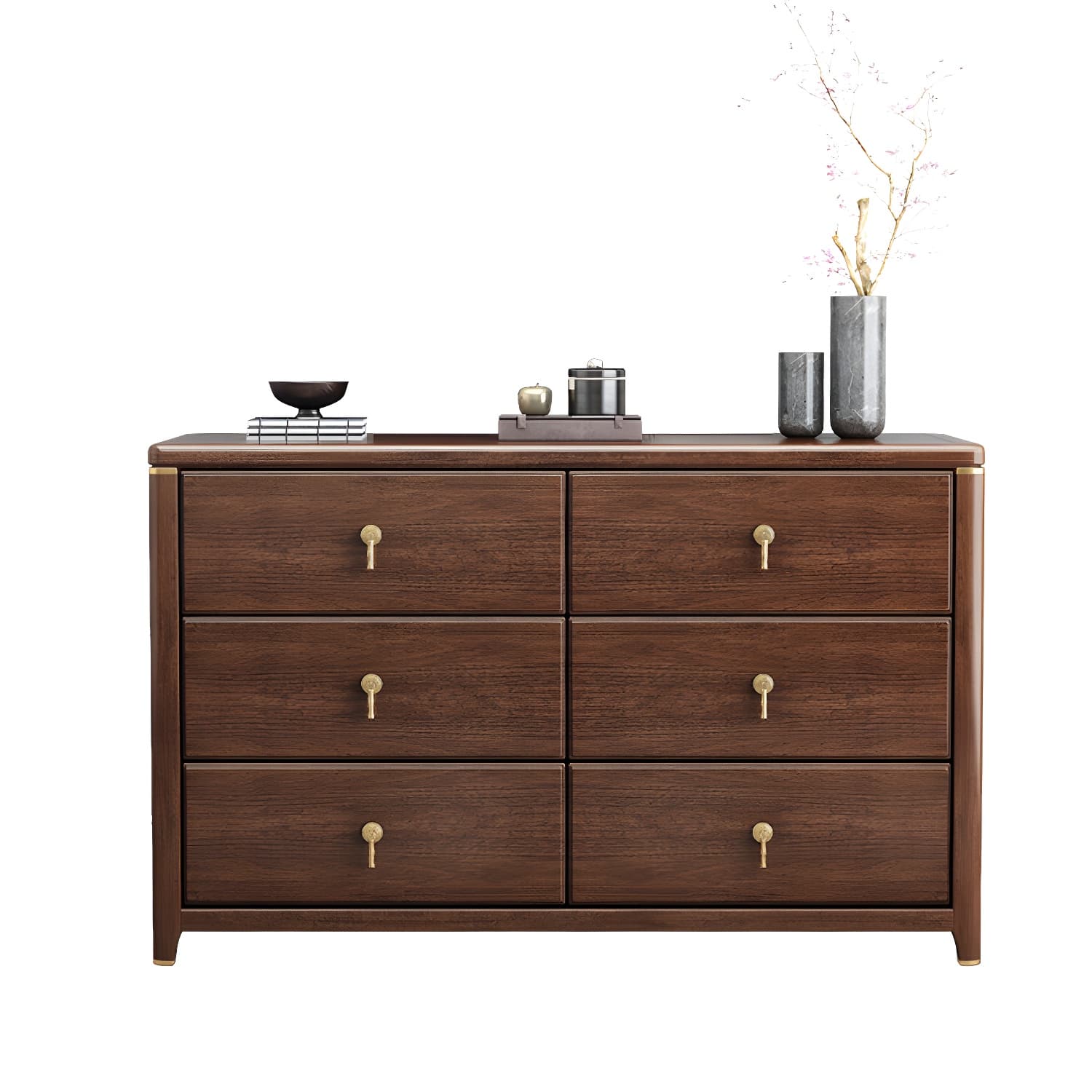 Mid Century Modern Chest Wood Rectangular Chest in Walnut Finish thumbnail 13