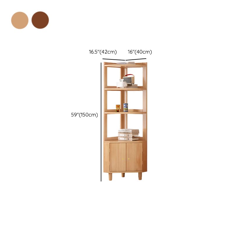 Art Deco Lumber Accent Cabinet Wood Color/Sepia Nook with Storage Cabinet, Pull Knobs and 5 Exterior Shelves/4 Exterior Shelves/3 Exterior Shelves thumbnail 11