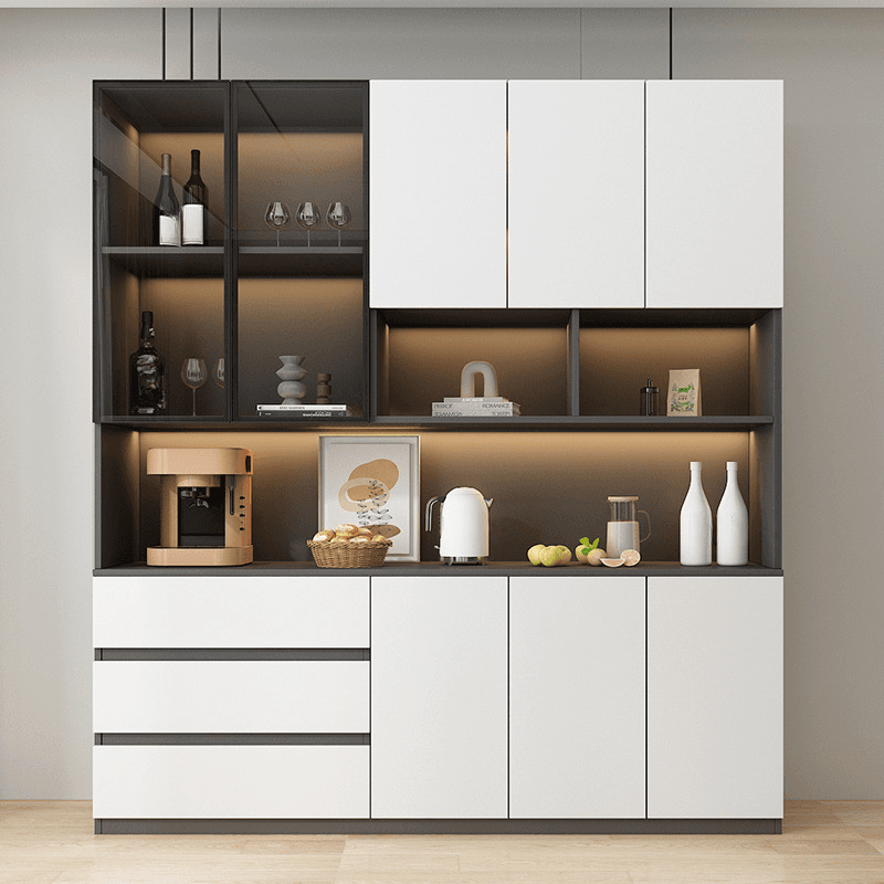 Two Toned Unclosed & Self-supporting Wide Sideboard with 2 Shelves & Benchtop thumbnail 3