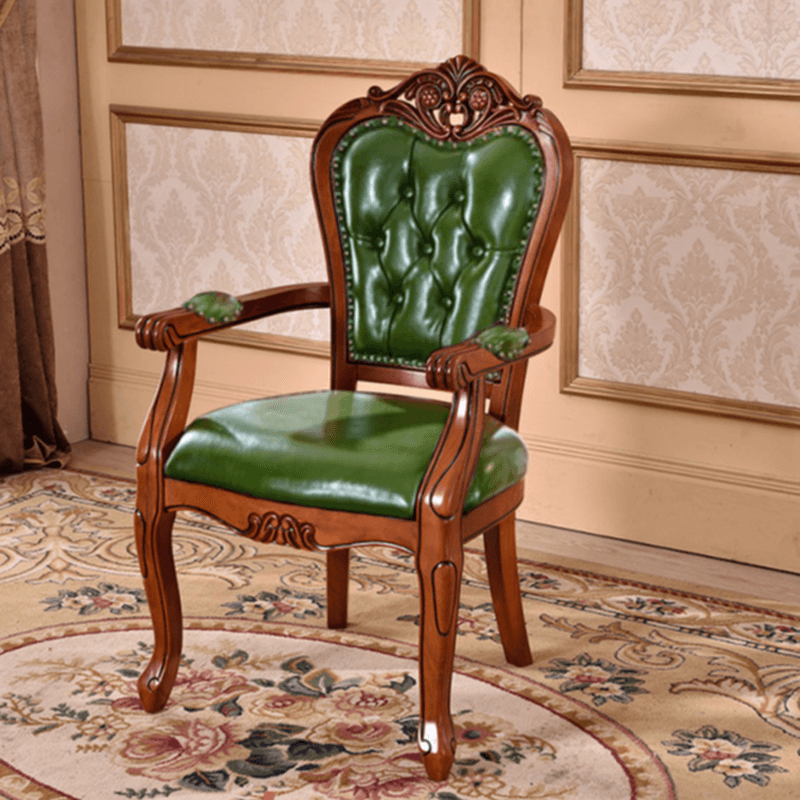 Modern Simple Style Queen Anne Upholstered Arm Chair with Arms, Walnut Timber Legs thumbnail 3