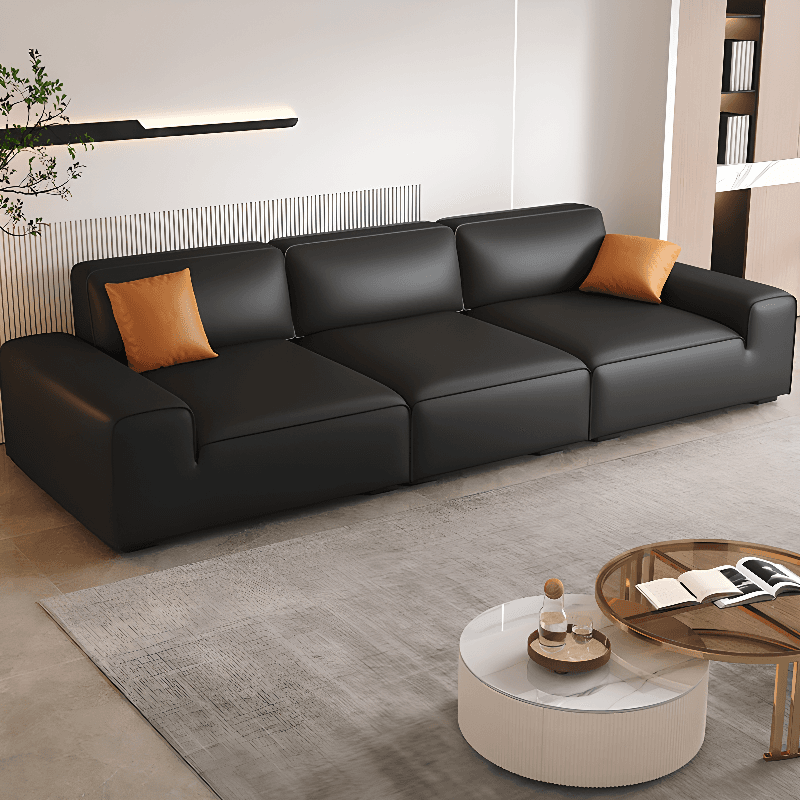 Midnight Black/White Standard Sofa/Loveseat with Armrest for Drawing Room thumbnail 2