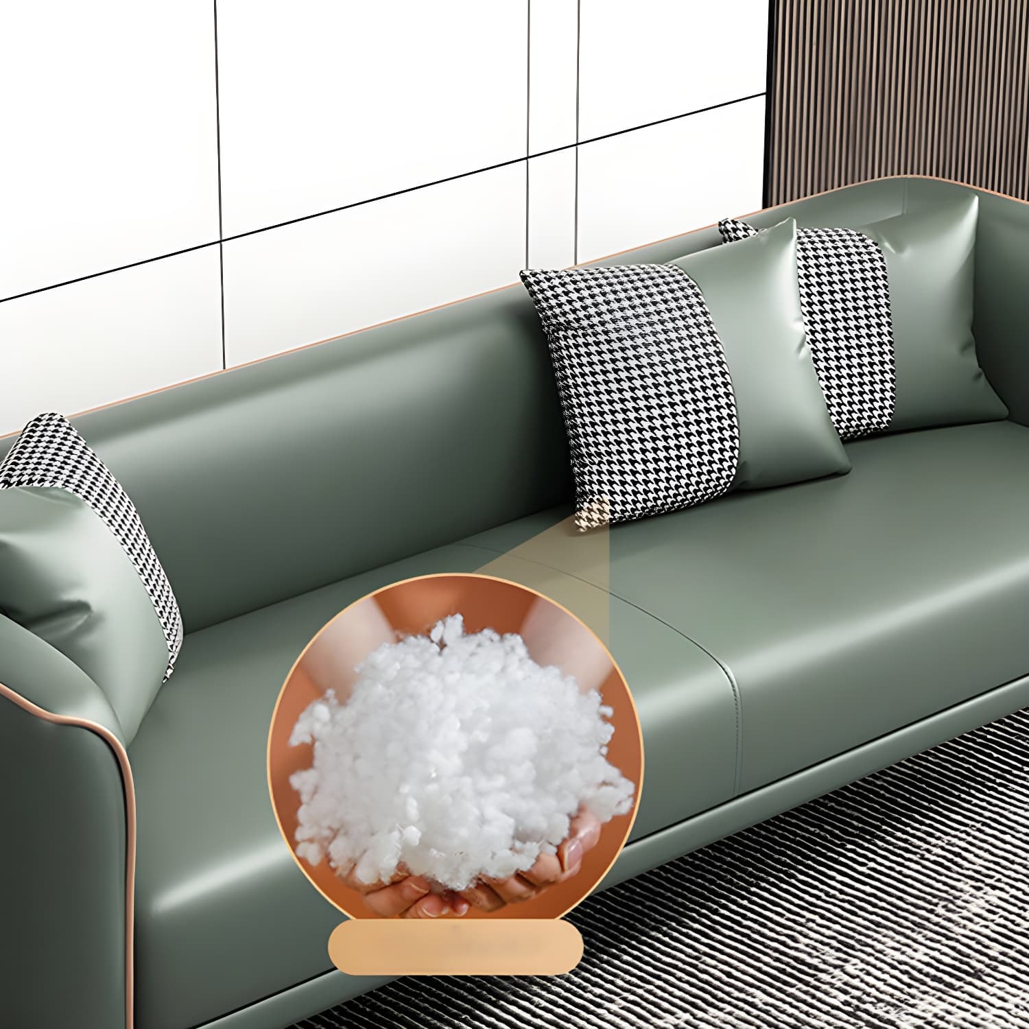 Modern Square Arm Standard Sofa Metal Legs Settee for Living Room thumbnail 17