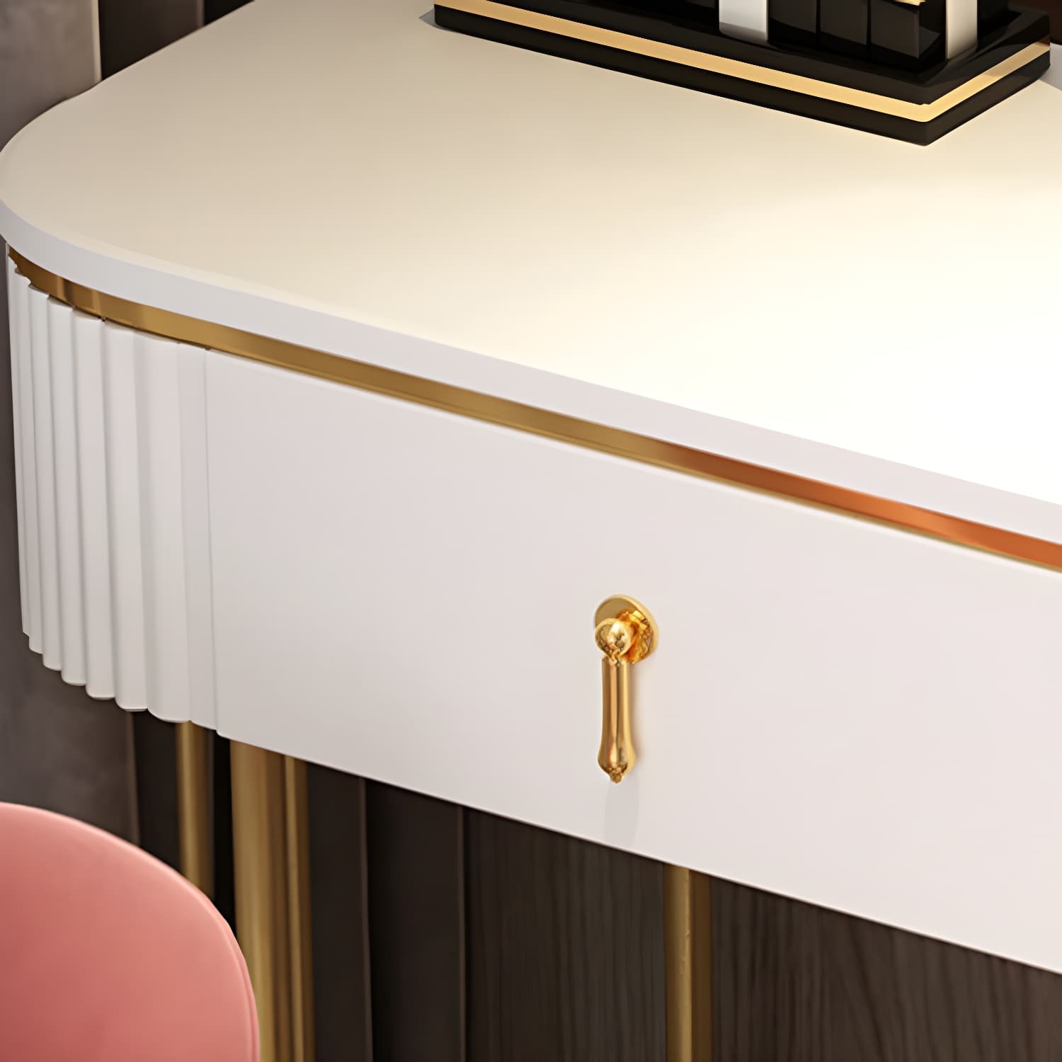 Glam 29.52" Height Makeup Vanity Set with Drawer and Mirror Vanity thumbnail 13