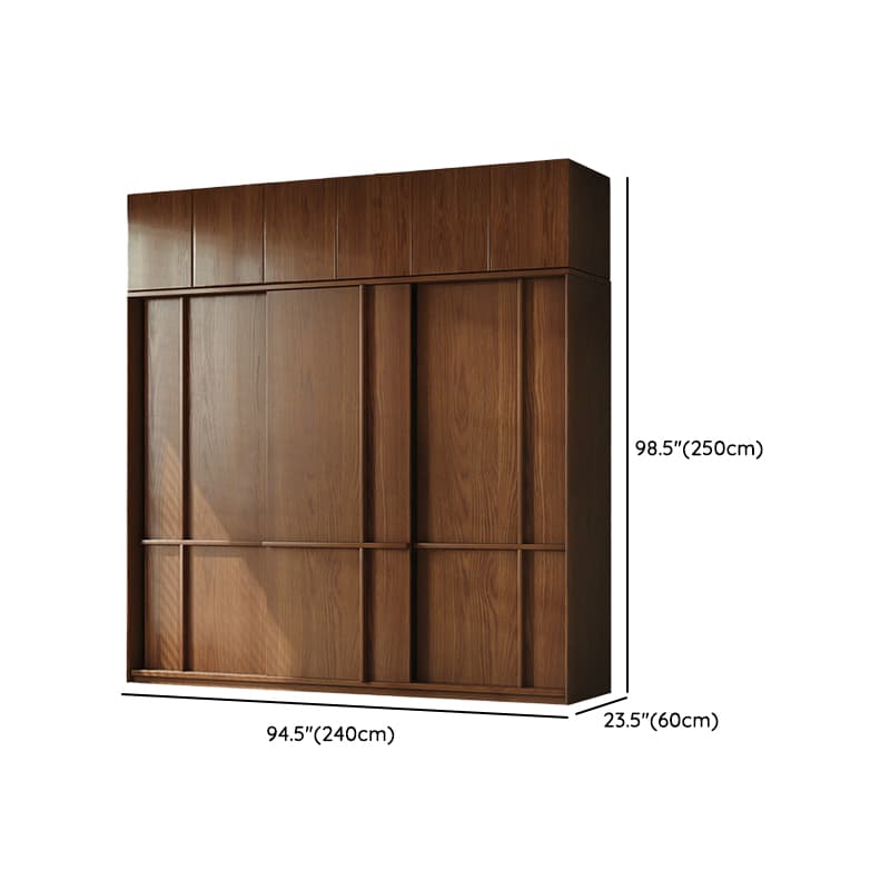 Stylish Coffee Modern Lumber Standalone Armoire Cabinet with Soft Close Drawers and Doors, Interior Shelves thumbnail 21