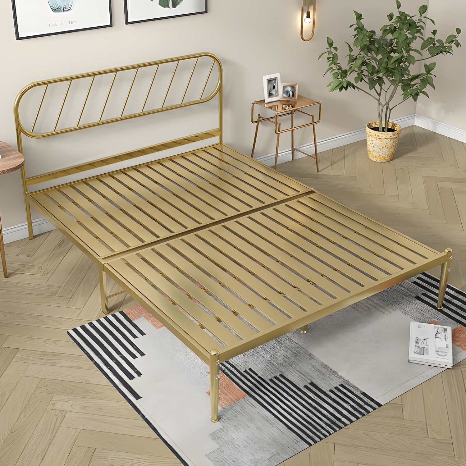 Modern Simple Style Open-Frame Panel with Metal Frame and Leg thumbnail 2