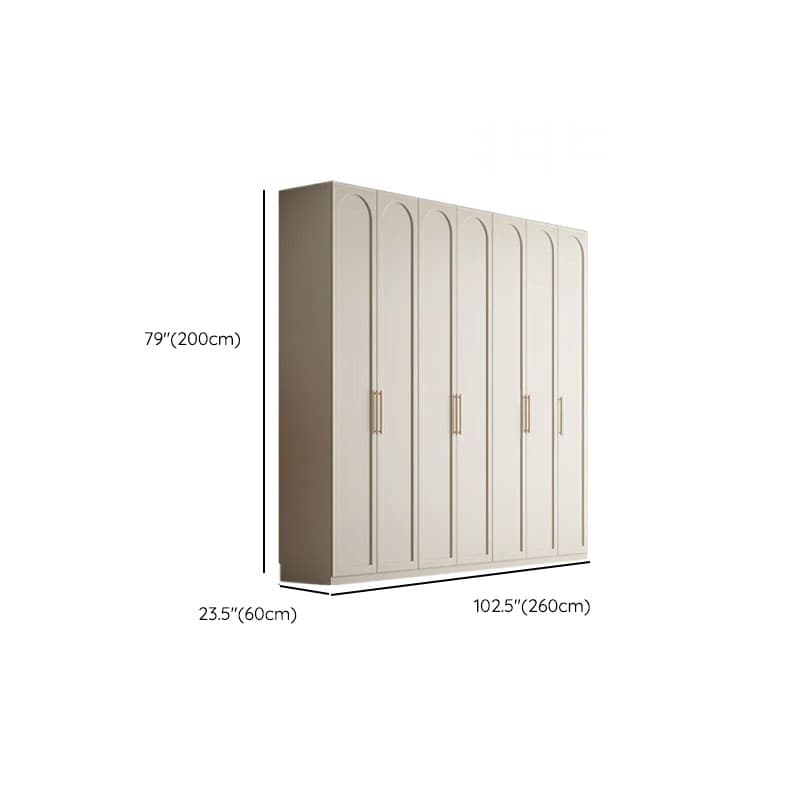 White Casual Manufactured Wood Independent Armoire Cabinet with Compartments, Soft Close Door, and Interior Shelves thumbnail 25