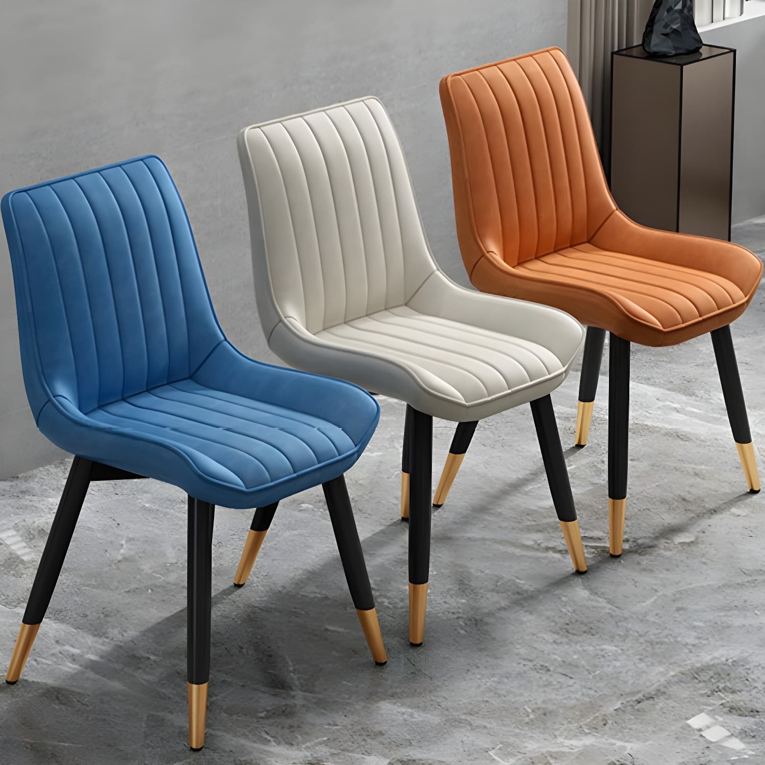 Glam Faux Leather Dining Chair Parsons Chair in Matte Finish for Home thumbnail 17