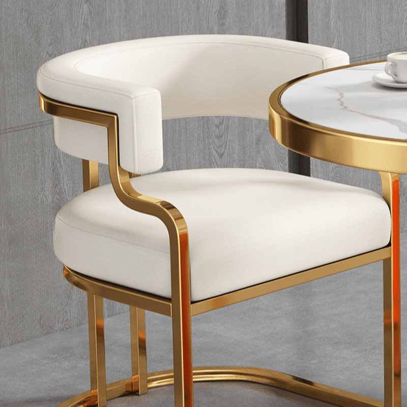 Elegant Framed Arm Chair with Gilded Legs, Secure Foot Pads, and Felt Padding thumbnail 15