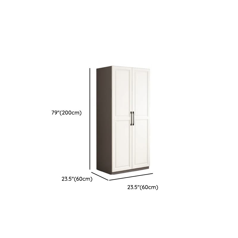 Chalk Minimalist Manufactured Wood Cabinet Armoire with 2-Drawer, Soft Close Door, Interior Shelves, and Clothing Rod thumbnail 16