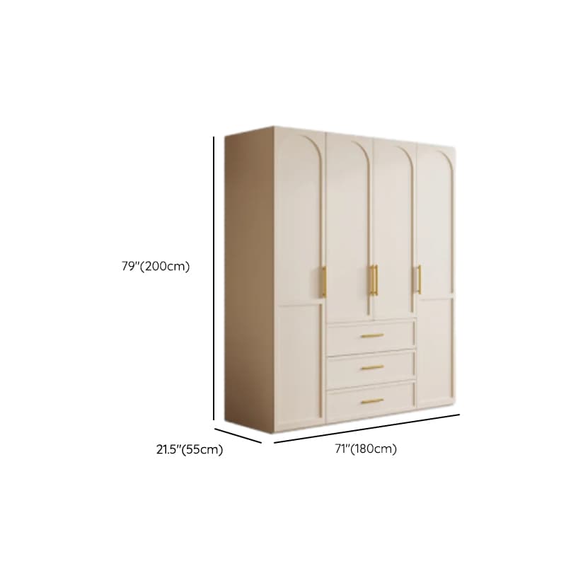 Simplistic White Detached Almirah with 3 Drawers, Interior Shelves, and Hinged Door thumbnail 15
