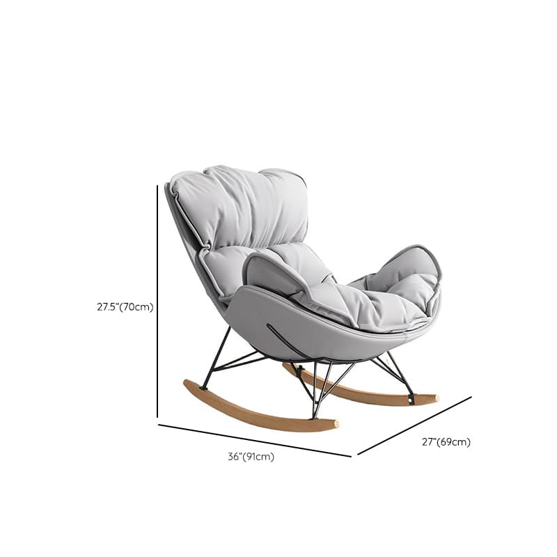 Metal Frame Damp-proof Cushioned Rocking Chair with Flared Arm in a Western Style - image 18