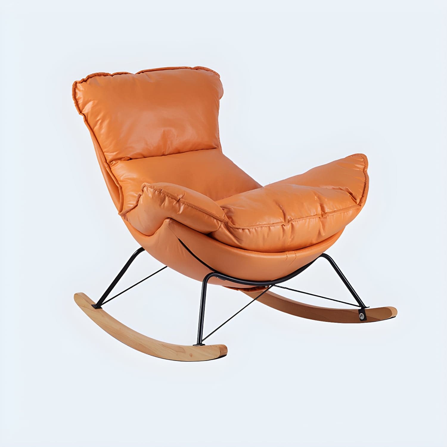 Modern Leather Rocking Chair Removable Cushions Rocker Chair for Drawing Room thumbnail 5