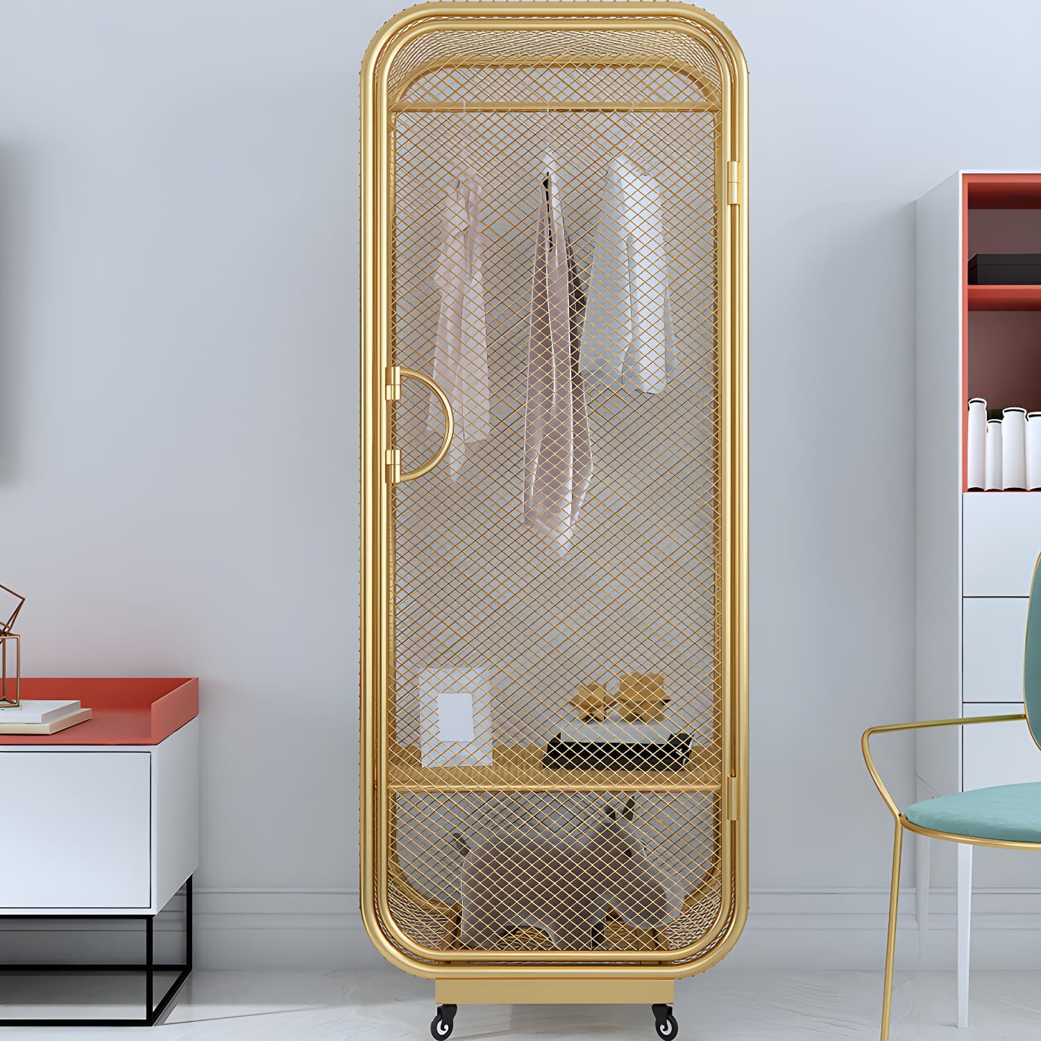 Contemporary Wardrobe Closet Metal Wardrobe Cabinet for Bedroom thumbnail 12
