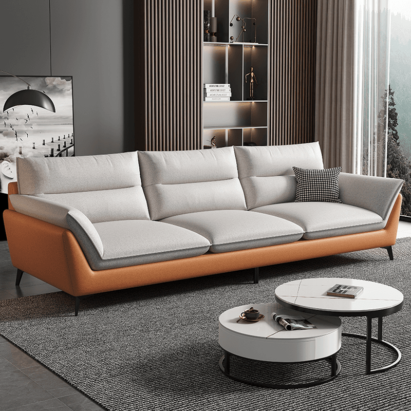 Tech ClothUpholstered Sofa Couch/Single Sofa in Chalk for Parlor with Flared Arm in a Modern Style thumbnail 1