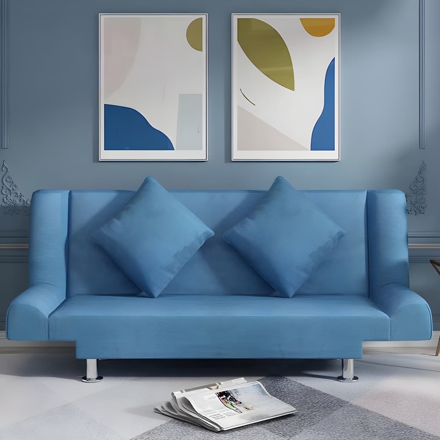 Modern Linen Sofa 23"W Tight Back Armless Couch for Living Room thumbnail 1
